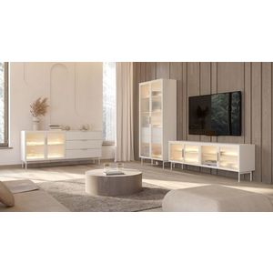 ArtLas Obývací stěna NAIRE s LED osvětlením | cashmere obraz