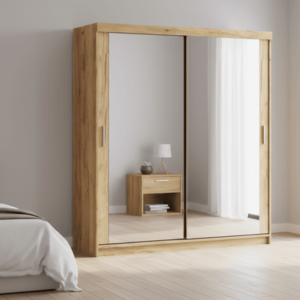 Elvisia Šatní skříň LEXY 200 | 2x zrcadlo | craft zlatý obraz