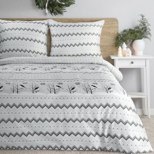 ArtFir Vánoční povlečení na dvojlůžko TASHA | bílá/šedá 220 x 200 cm obraz