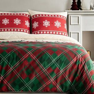ArtFir Vánoční povlečení na jednolůžko AUSTIN | červená/zelená 140 x 200 cm obraz