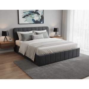 Elvisia Manželská postel AVENA s výklopným roštem | šedá 160 x 200 cm obraz