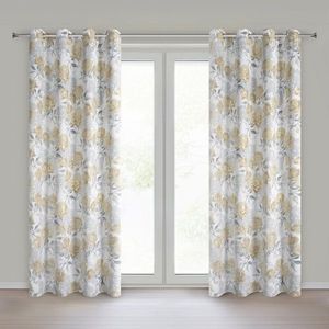 ArtFir Závěs INARI K | stříbrná/hořčicová 140 x 250 cm obraz