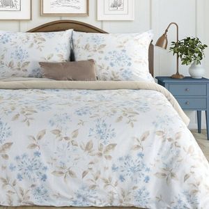 ArtFir Povlečení na dvojlůžko JASMINA | krémová/světlomodrá 220 x 200 cm obraz