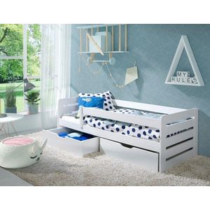 ArtBed Dětská postel se zábrankou BELLA | bílá 80 x 180 cm obraz