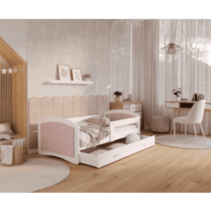 ArtAJ Dětská postel MAGGIE G s matrací | 80 x 160 cm | bílá / růžová obraz