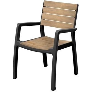 KETER Zahradní křeslo DERALE s područkami | teak / grafit obraz