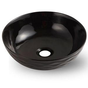 Elvisia Keramické umyvadlo ARYA L UP4010-2-B18 | černý lesk obraz