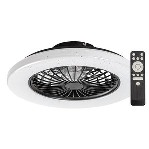 Rabalux Černé stropní LED svítidlo s ventilátorem Dalfon2 485mm 48W CCT s DO 71329 obraz
