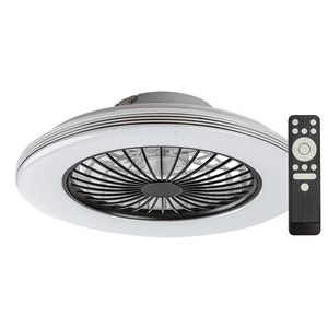 Rabalux Černé stropní LED svítidlo s ventilátorem Dalfon2 485mm 48W CCT s DO 71330 obraz