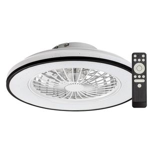Rabalux Černo-bílé stropní LED svítidlo s ventilátorem Dalfon2 485mm 48W CCT s DO 71331 obraz