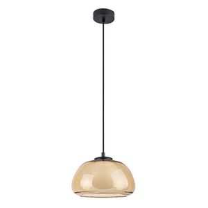 Rabalux Černý závěsný lustr Elowen s jantarovým stínidlem pro žárovku G9 72273 obraz