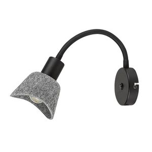 Rabalux Šedé bodové svítidlo Farelia s flexibilním ramenem pro žárovku E14 73009 obraz