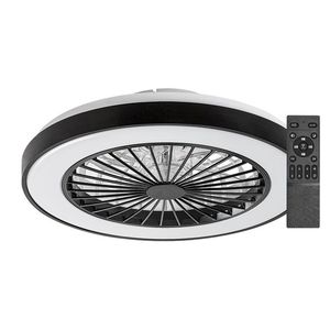 Rabalux SMART WIFI Černé stropní LED svítidlo s ventilátorem Dalfon2 480mm 40W RGB+CCT s DO 71336 obraz