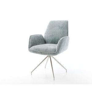 Jídelní židle Zoa-Flex žinylka pastelově modrá křížová podnož obraz