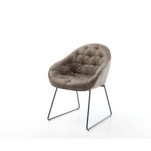 Jídelní židle Gaio-Flex mikrovlákno taupe vintage tenká podnož obraz