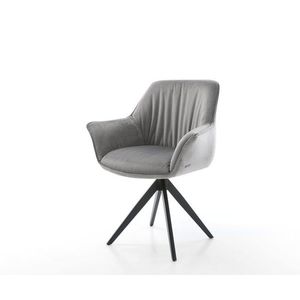 Jídelní židle Keila-Flex s područkami samet šedá křížová podnož obraz