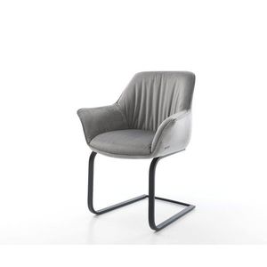 Jídelní židle Keila-Flex s područkami samet šedá jídelní židle obraz