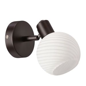 GRANO lampa kinkiet czekoladowy 1x40W E14 klosz biały obraz