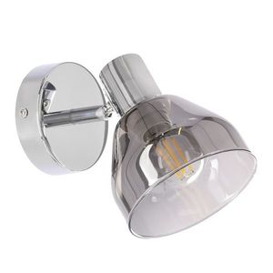 GRAZIA lampa kinkiet chromowy 1x40W E14 klosz dymiony obraz