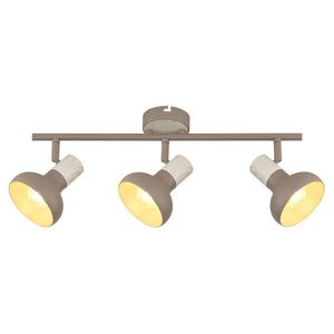 PUERTO lampa sufitowa listwa kaszmirowy+efekt drewna 3x40W E14 klosz brązowy obraz