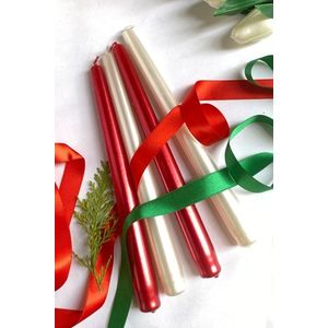 Candle Set (4 Pieces) Premium Christmas 4 - Red, White obraz