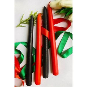 Candle Set (4 Pieces) Premium Christmas 4 - Black, Red obraz