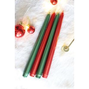 Candle Set (4 Pieces) Premium - Green Red obraz