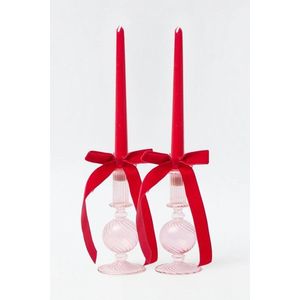 Candle Set (4 Pieces) Pastel 4 - Red obraz