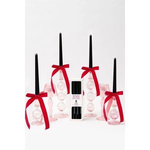 Candle Set (4 Pieces) Pastel 4 - Black obraz