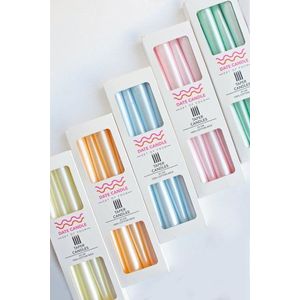 Candle Set (4 Pieces) Neon 4 - Yellow obraz