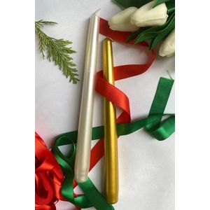 Sada svíček (2 kusy) Premium Christmas 2 -White, Gold obraz