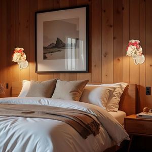 ROZANO bílá nástěnná lampa 1x40W E27 květinové stínidlo obraz