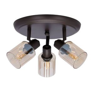HNĚDÁ STROPNÍ SVÍTIDLA AGRA 3X40W E14 JANTAROVÉ STÍNIDLO obraz