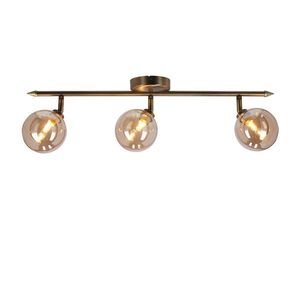 Stropní lampa Rodia s patinou, páskem 3x40W, stínidlo G9, jantarová obraz