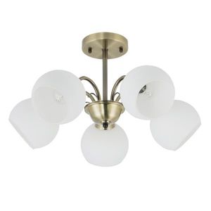 Závěsná lampa NESTOR Patina 5x40W E27 bílé stínidlo obraz