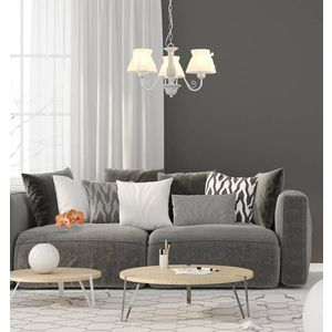 Závěsná lampa s bílým organzovým stínidlem 340W E27 Zefir obraz