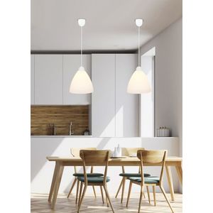 Závěsná lampa Menti s bílým stínidlem, bílá obraz