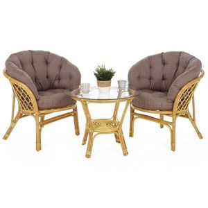 Zahradní sedací souprava 3 ks přírodní ratan obraz