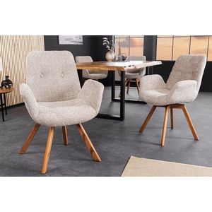 Otočné jídelní křeslo 2 ks SUTO bouclé Dekorhome obraz