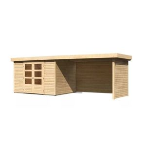 Dřevěný zahradní domek ASKOLA 5 s přístavkem 280 Lanitplast obraz