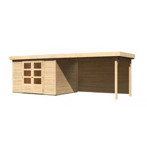 Dřevěný zahradní domek ASKOLA 5 s přístavkem 280 Lanitplast obraz