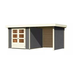 Dřevěný zahradní domek ASKOLA 3, 5 s přístavkem 240 Lanitplast obraz