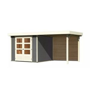 Dřevěný zahradní domek ASKOLA 3, 5 s přístavkem 240 Lanitplast obraz