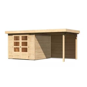 Dřevěný zahradní domek ASKOLA 3, 5 s přístavkem 240 Lanitplast obraz