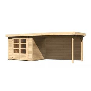 Dřevěný zahradní domek ASKOLA 3 s přístavkem 280 Lanitplast obraz