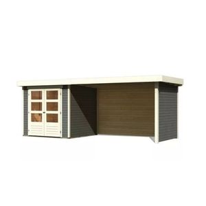 Dřevěný zahradní domek ASKOLA 2 s přístavkem 280 Lanitplast obraz