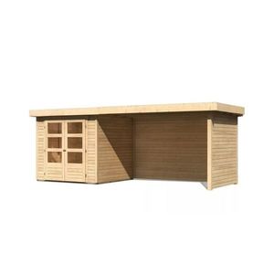 Dřevěný zahradní domek ASKOLA 2 s přístavkem 280 Lanitplast obraz