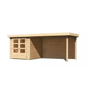Dřevěný zahradní domek ASKOLA 2 s přístavkem 280 Lanitplast obraz