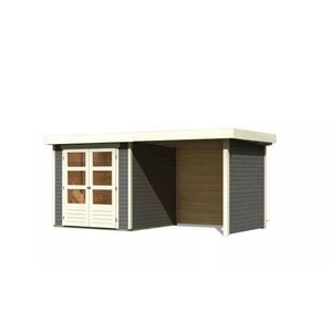 Dřevěný zahradní domek ASKOLA 2 s přístavkem 240 Lanitplast obraz