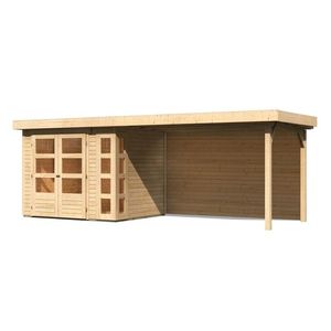 Dřevěný zahradní domek KERKO 3 s přístavkem 280 Lanitplast obraz